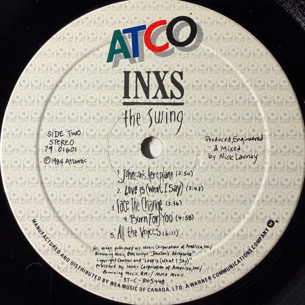 INXS ‎– The Swing (Канада 1984г.)