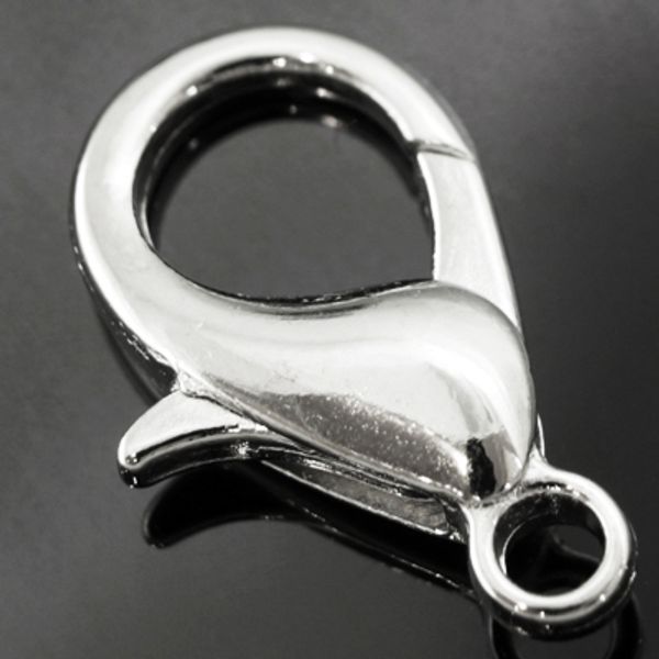 Замок-карабин для бус 15х9мм, MH.11196-2, цв.серебро, уп.10 шт