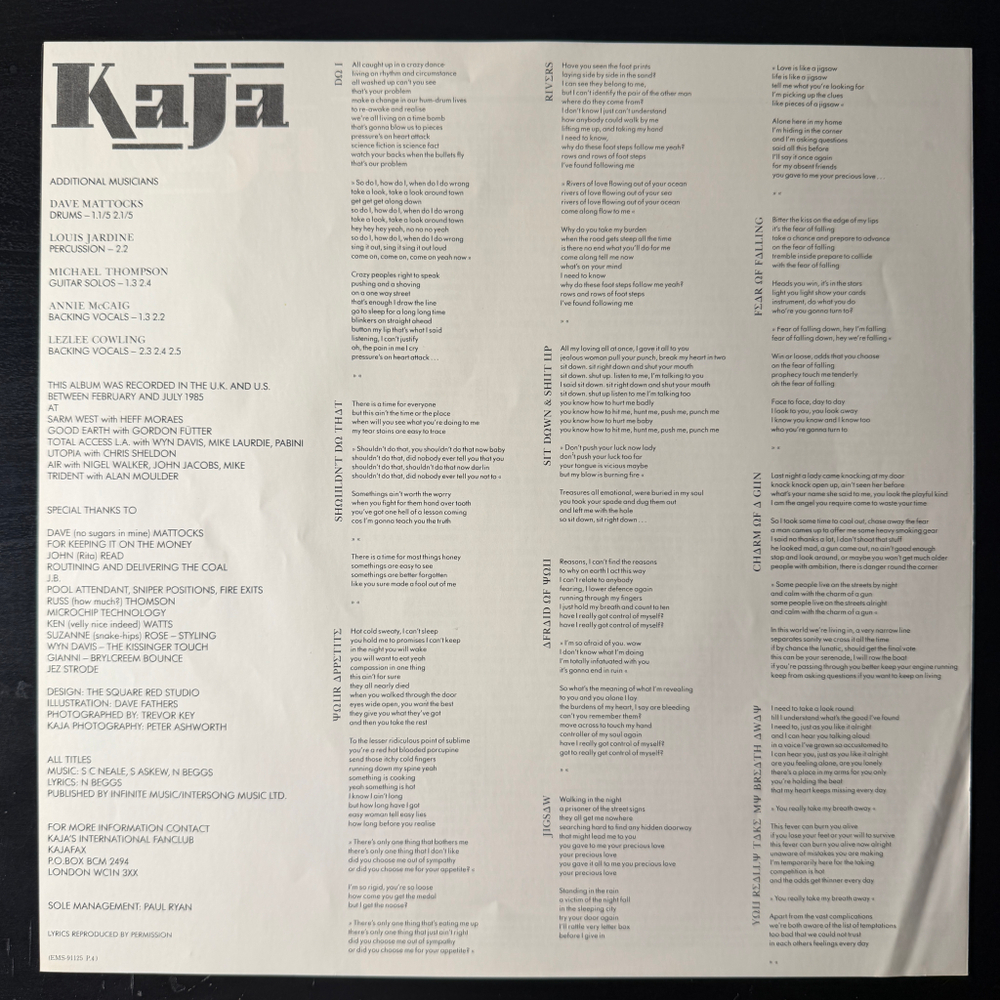 Kaja ‎– Crazy Peoples Right To Speak (Япония 1985г.)