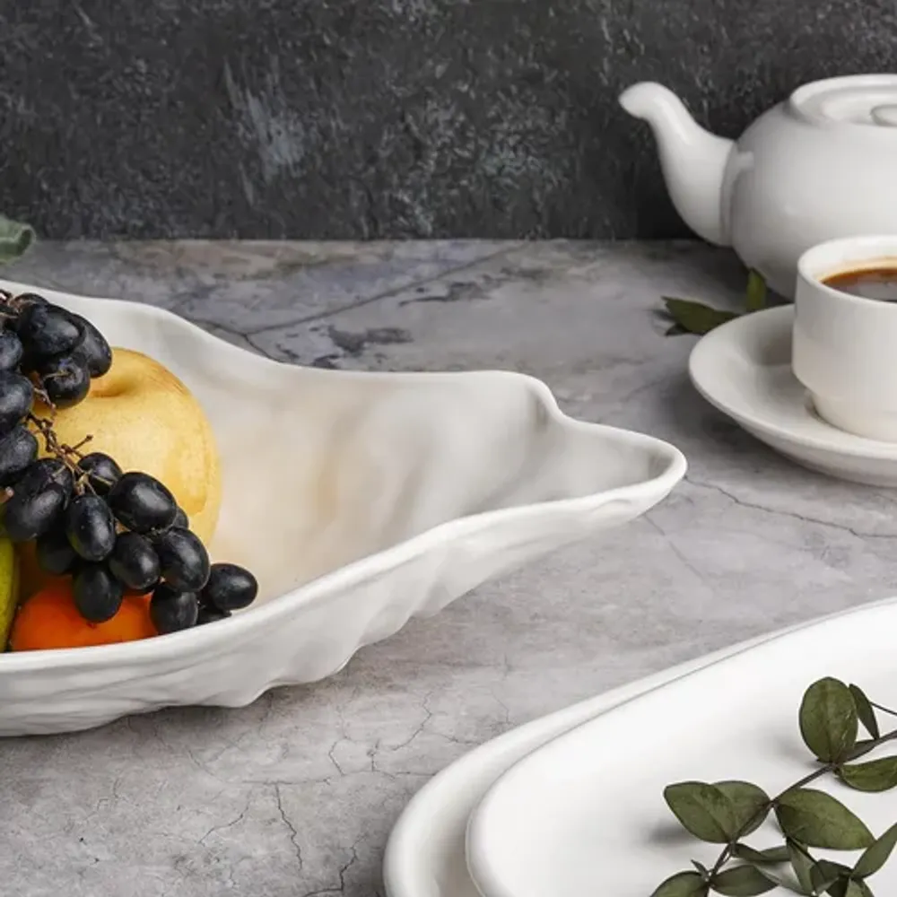 Салатник 2300 мл 43,5*26 см h7,8 см овальный Oyster белый фарфор P.L. Proff Cuisine [2]