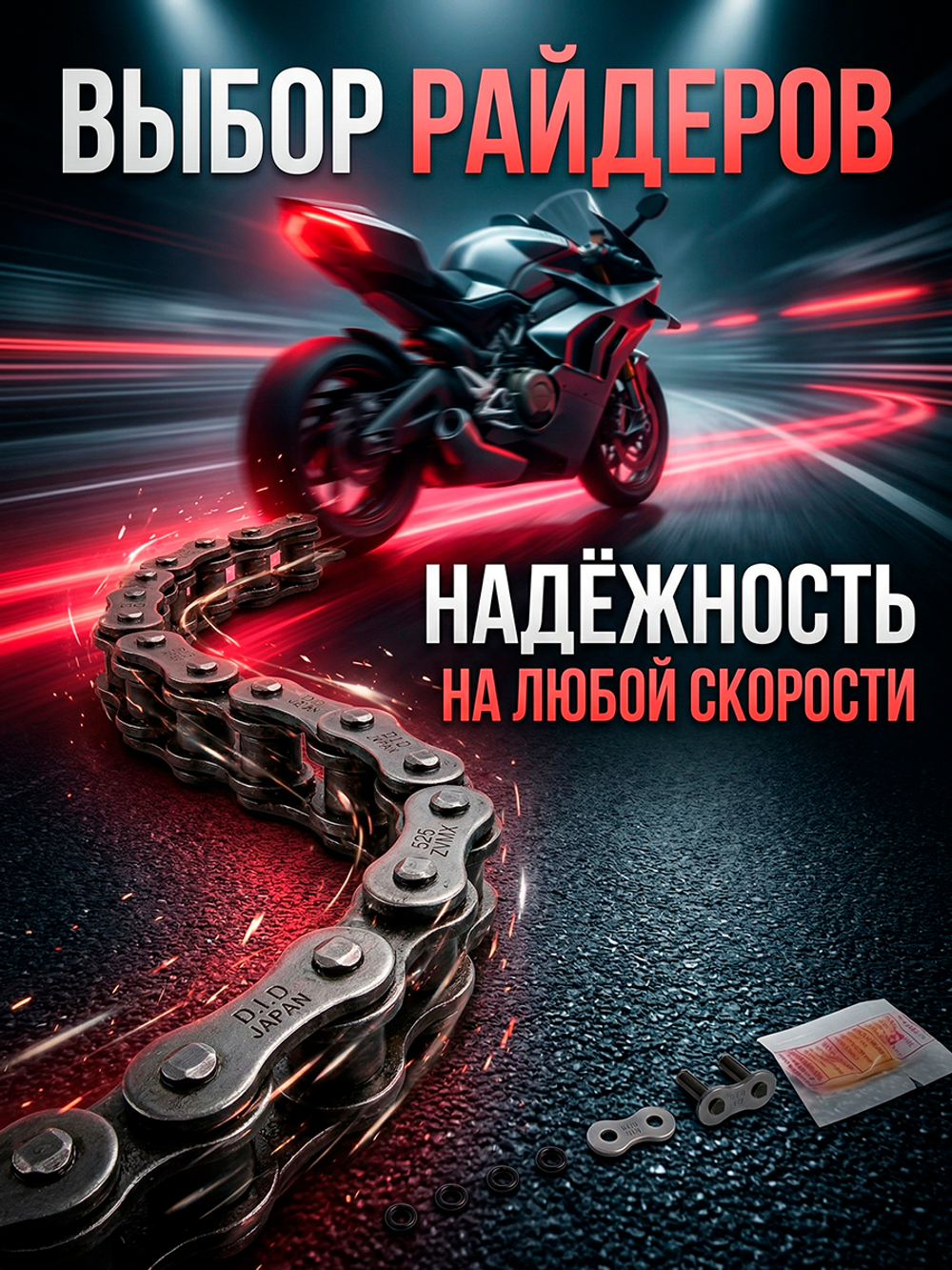Цепь 525ZVMX (100 звеньев)