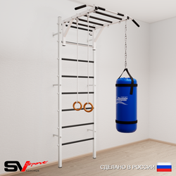 Шведская стенка Sv Sport усиленная 6302 (Турник рукоход/Кольца/Цепь/Мешок 22кг)