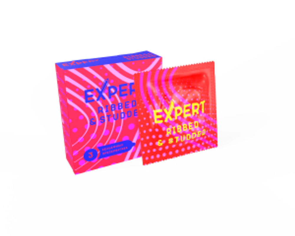 Expert Ribbed&Studded №3 Презервативы рельефные 3шт -- 9274ex