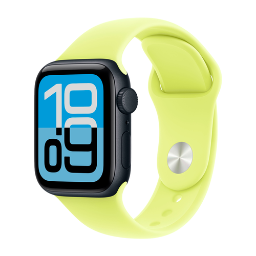 Умные часы Apple Watch SE 3 (2025) GPS, 40mm, Midnight Aluminium Case with Neon Yellow Sport Band, M/L
