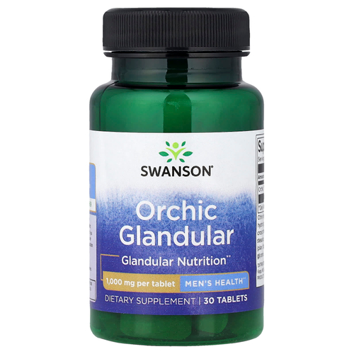 Swanson Vitamins, Orchic Glandular, для мужского здоровья, 1000 мг, 30 таблеток