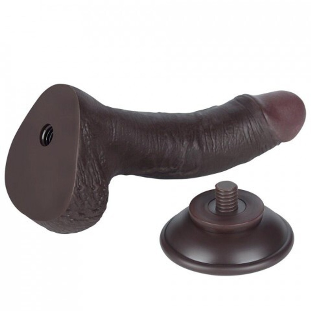 Реалистичный фаллоимитатор Lovetoy Sliding Skin (19,5×3,5 см) с двойной плотностью черный