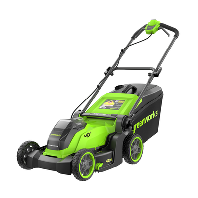 Газонокосилка аккумуляторная Greenworks GD40LM411, 40V, бесщеточная, 41 см, c 1хАКБ 4Ач и ЗУ