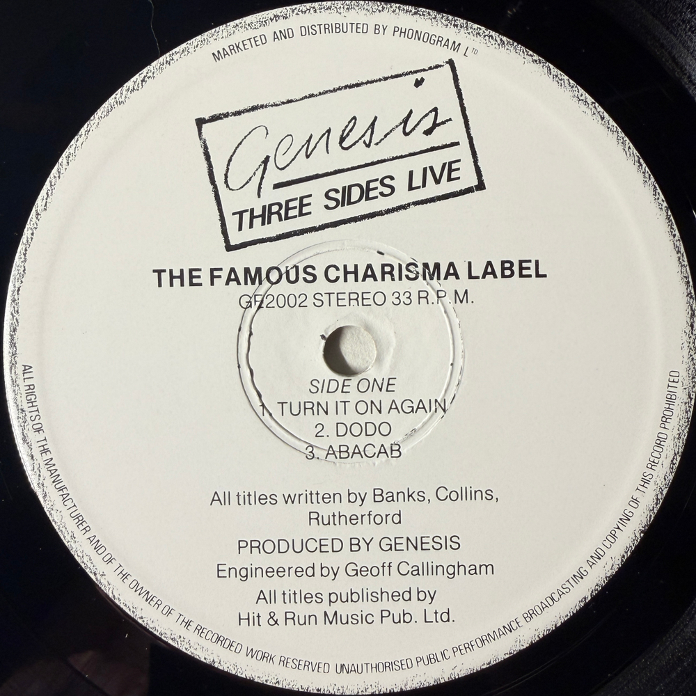 Genesis ‎– Three Sides Live 2LP (Англия 1982г.)