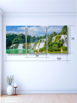 Картина Источник жизни модульная 50x70см 3шт., на деревянном подрамнике