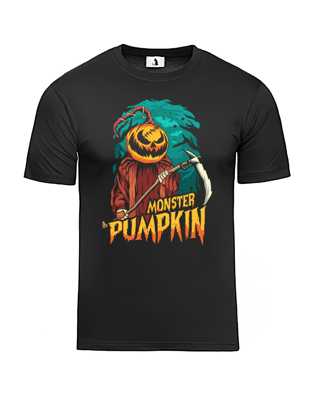 Футболка Monster Pumpkin классическая прямая черная