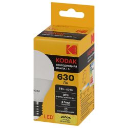 Лампа светодиодная Kodak LED P45-7W-830-E27 K 7Вт шар теплый белый свет Е27 | Kodak