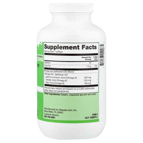 Vitacost, Borage and Safflower Oils Blend, 240 Softgels