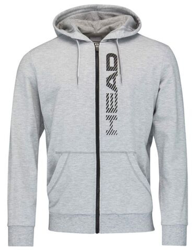 Мужская теннисная кофта Head Club Fynn Hoodie FZ M - grey melange