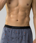 Мужские трусы боксеры Atlantic, набор из 2 шт., хлопок, черные + голубые, 2MBX-052