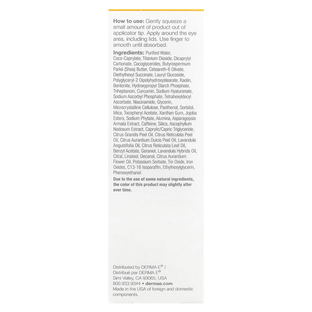 DERMA E, крем с витамином С от темных кругов под глазами, 14 г (0,5 унции)