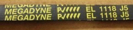 Ремень 1118 J5 PJ 440J Gates Micro-V для стиральной машины Whirlpool (Вирпул) 1122мм черный, желтая надпись