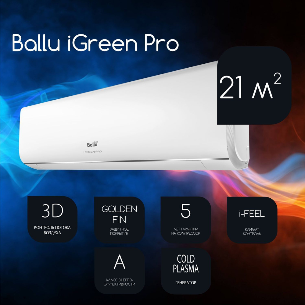 Сплит система BALLU iGreen Pro BSAG-07 (до 21м2)