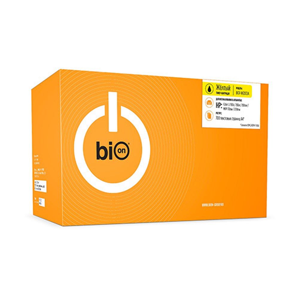 Картридж Bion BCR-W2072A для HP Color Laser 150a/150w/150nw/MFP 178nw/179fnw, желтый, с чипом Картридж Bion BCR-W2072A для HP Color Laser 150a/150w/150nw/MFP 178nw/179fnw, желтый, с чипом