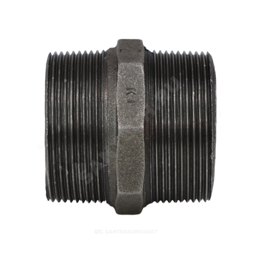 Ниппель прямой чугун Ду 50 (2") НР Fittex PLUS