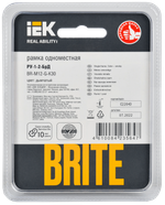 BRITE Рамка 1 -местная РУ-1-2-БрД стекло дымчатый IEK