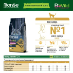 Monge Cat BWild LOW Hare (Монж заяц) для взрослых кошек, низкозерновой, из мяса зайца 1,5 кг