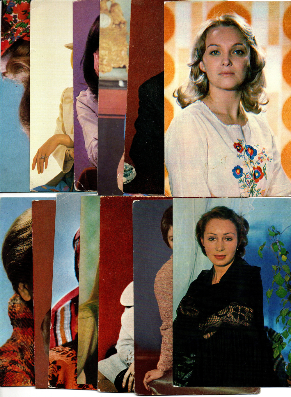 №59 Открытки Артисты и актёры СССР 1970–1980-е г. 25 штук. Цветные, чистые, без повторов