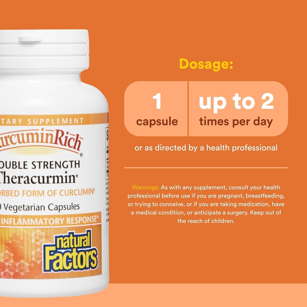 Natural Factors, CurcuminRich®, Theracurmin®, 60 мг, 60 вегетарианских капсул