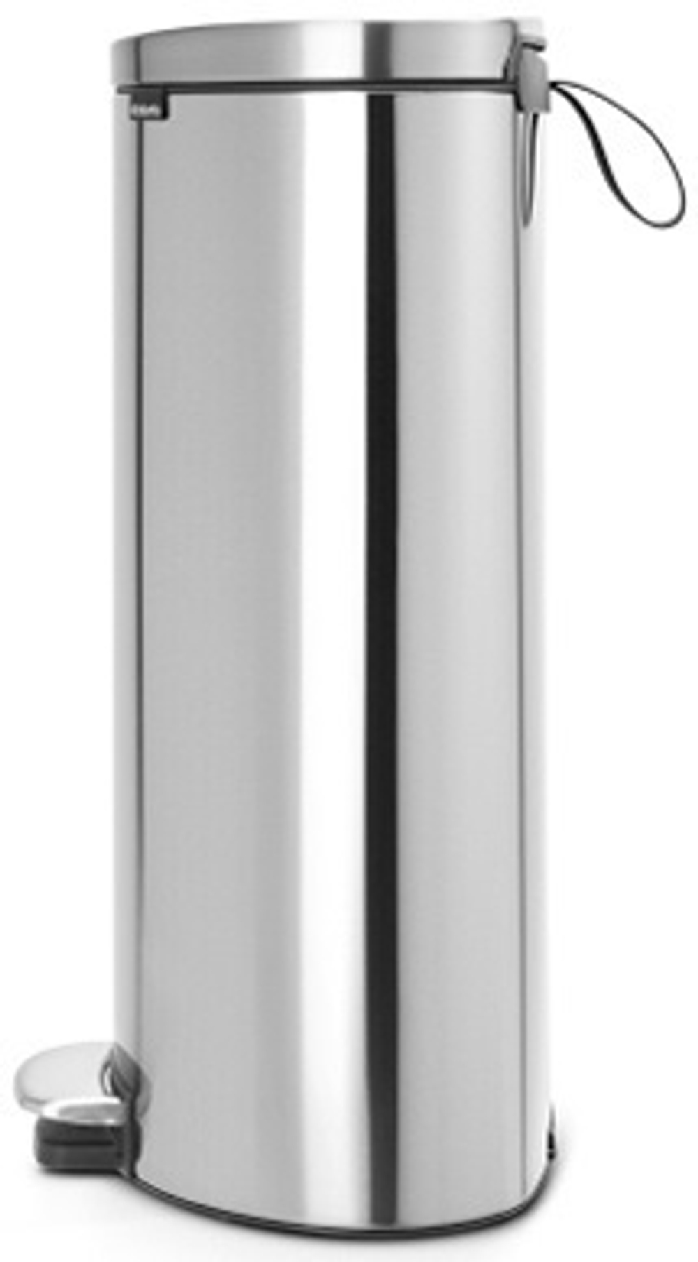 Ведро Brabantia FlatBack 30л матовое стальное сбоку