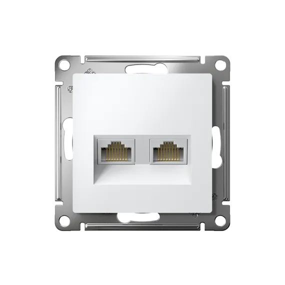 Розетка компьютерная RJ45 + RJ45 Cat 5e Systeme Electric AtlasDesign Белый ATN000185