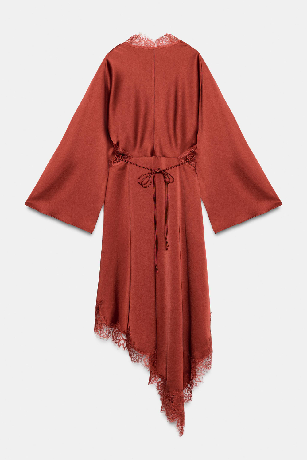 АТЛАСНОЕ ПЛАТЬЕ С КРУЖЕВОМ — ZW COLLECTION — ZARA