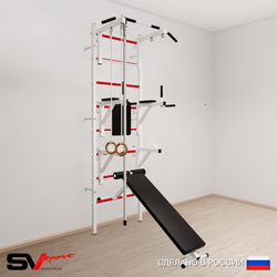 Шведская стенка Sv Sport 594 (Турник стандарт/Брусья/Стойка/Скамья/Канат/Кольца)