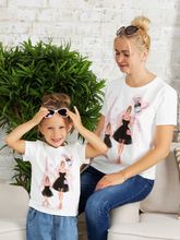 Футболка с принтом "Париж" блондинка (Family look)