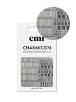 Charmicon 3D Silicone Stickers №159 Квадраты серебро