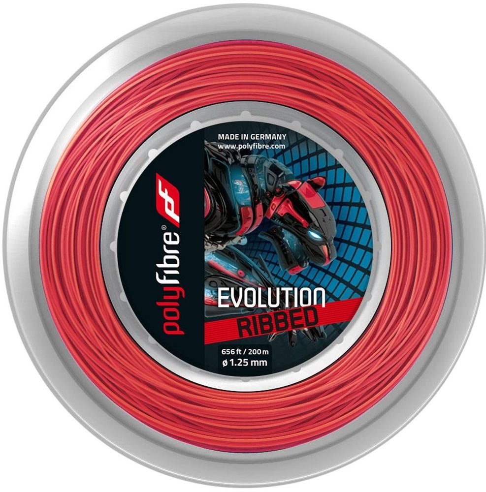 Струны теннисные Polyfibre Evolution Ribbed (200 m) - red