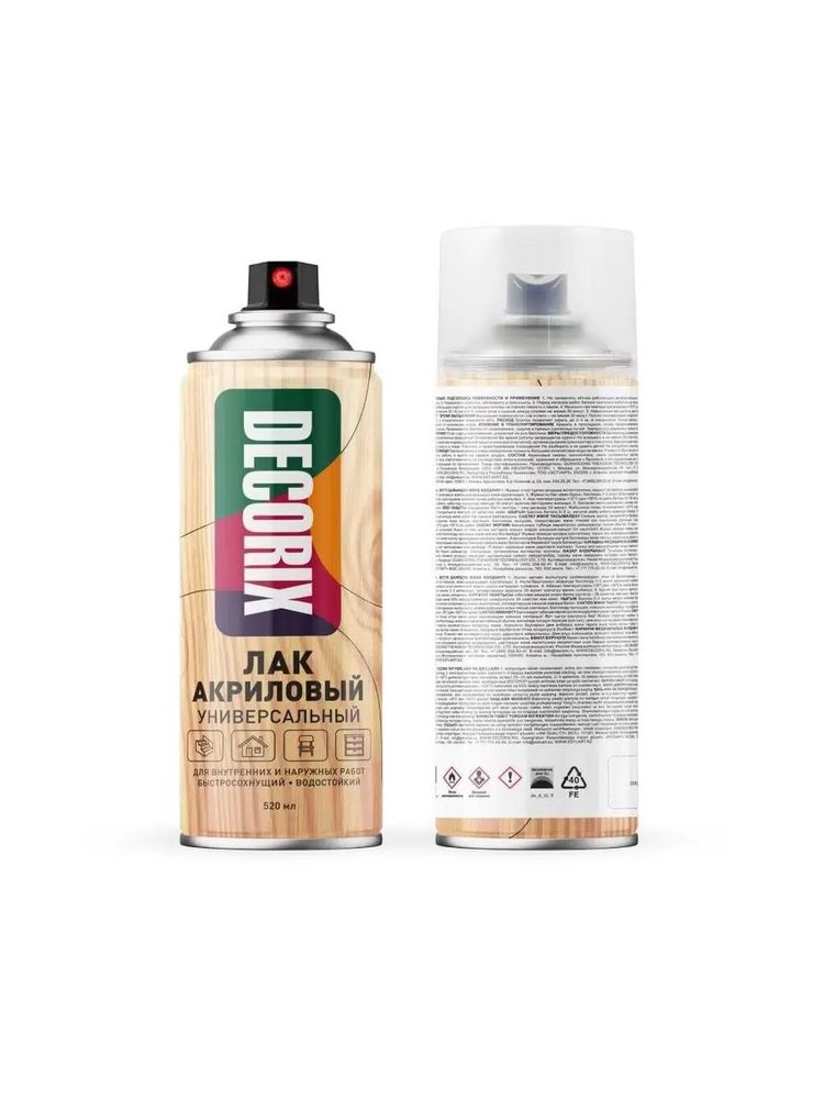 Лак аэрозольный DECORIX акрил. бесцветн. глянц. 520мл  0107-32 DX