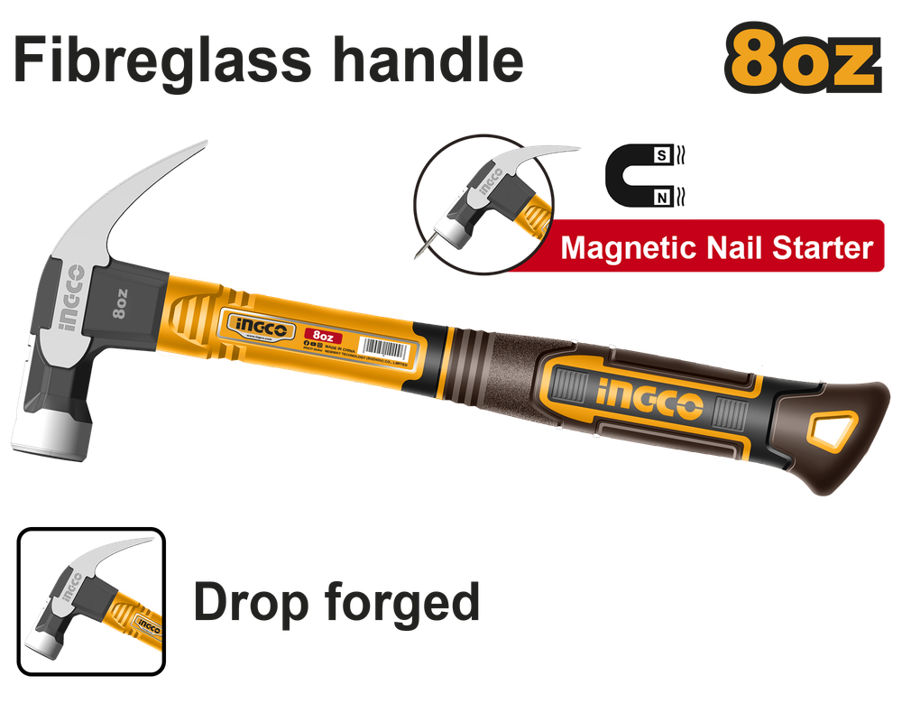 Молоток-гвоздодер INGCO HCH81008 230 г Молоток-гвоздодер INGCO HCH81008 230 г