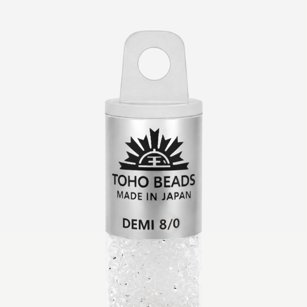 Японский бисер TOHO Demi 8/0 (№1), прозрачный глянцевый