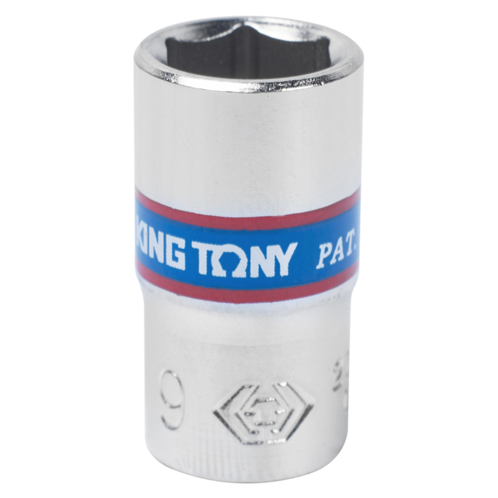 KING TONY (233509M) Головка торцевая стандартная шестигранная 1/4", 9 мм