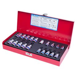 KING TONY (7120PR) Набор торцевых насадок и головок 1/2"&3/8", TORX, Е6-Е20, Т10-Т55, 20 предметов