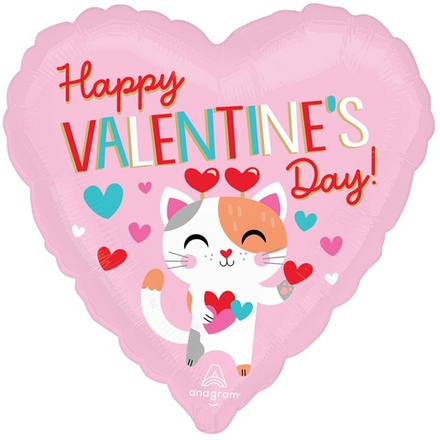 Шар сердце HVD Кот с сердцами-антенками