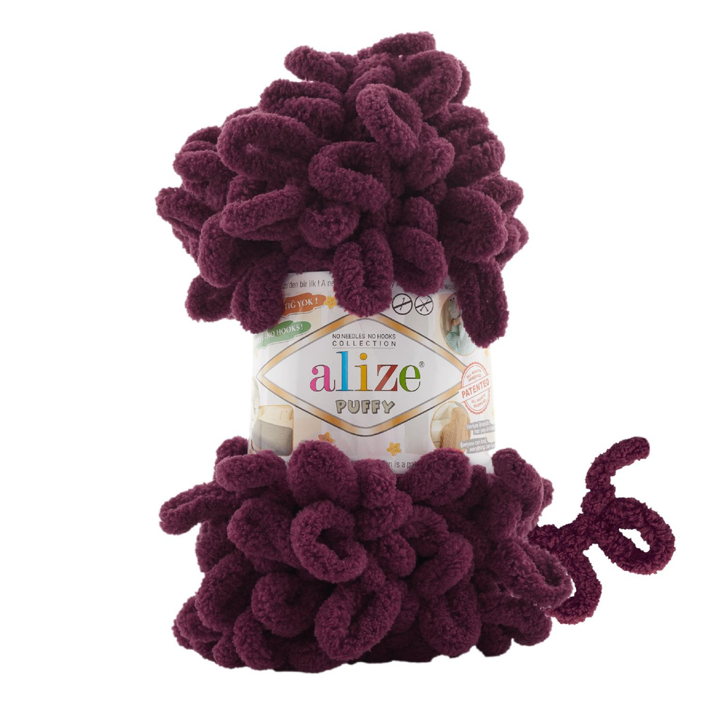Пуффи (Puffy) пряжа Alize 100%микрополиэстер 5х100г/9,2 м 108 свекольный