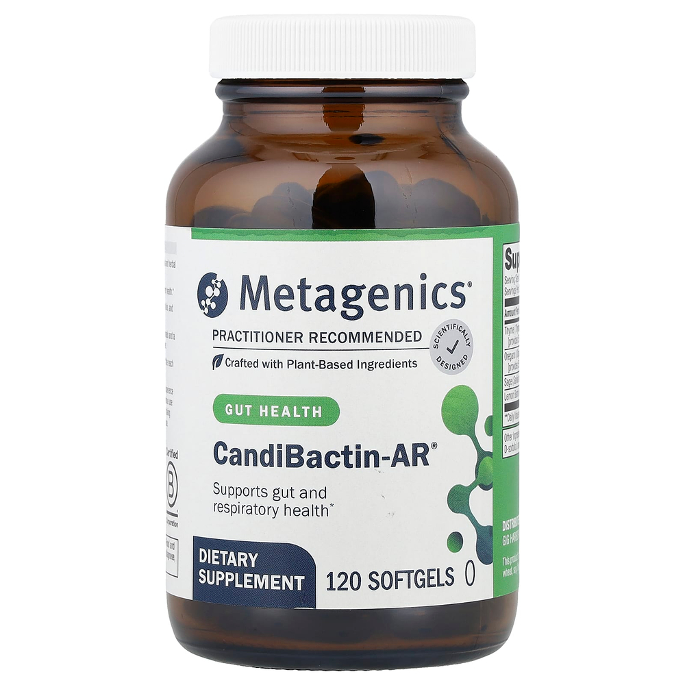 Metagenics, CandiBactin-AR®, добавка для здоровья кишечника, 120 капсул