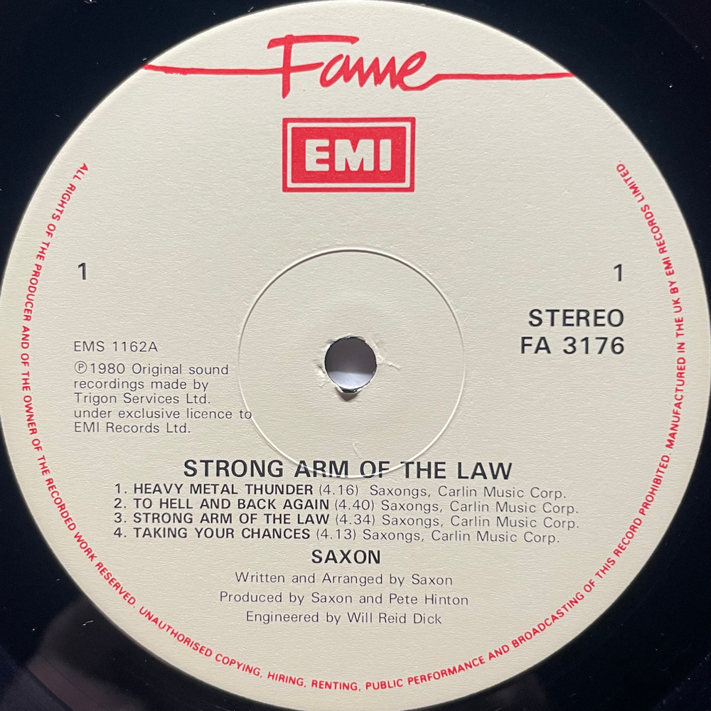 Saxon ‎– Strong Arm Of The Law (Англия)