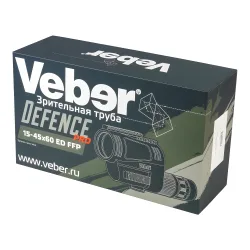 Зрительная труба Veber Defence PRO 15-45x60 ED FFP в упаковке, с логотипом