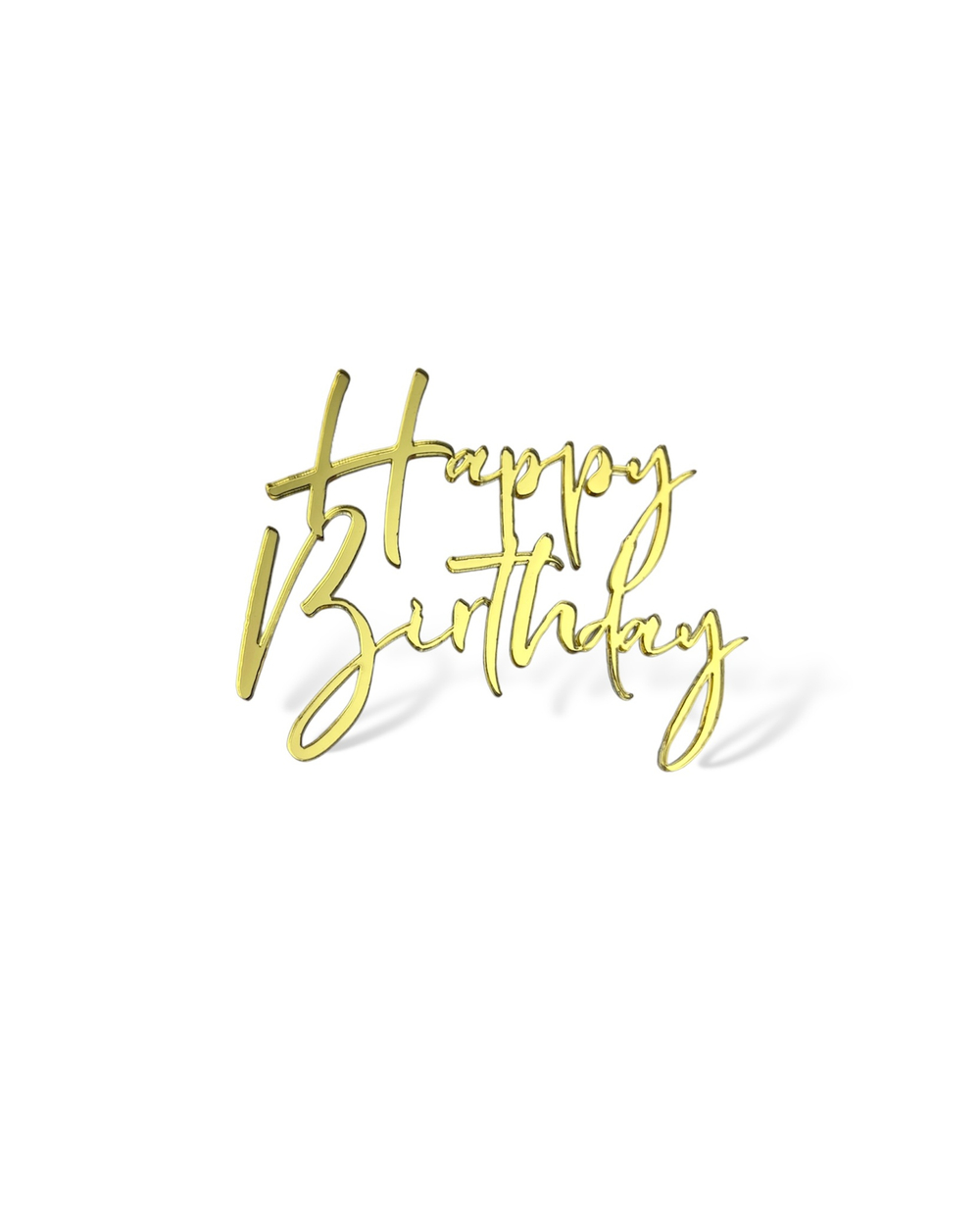 Топпер на торец Happy Birthday №2 акрил, 10см