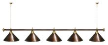 Лампа STARTBILLIARDS 5 пл. (плафоны золотые,штанга хром,фурнитура золото)