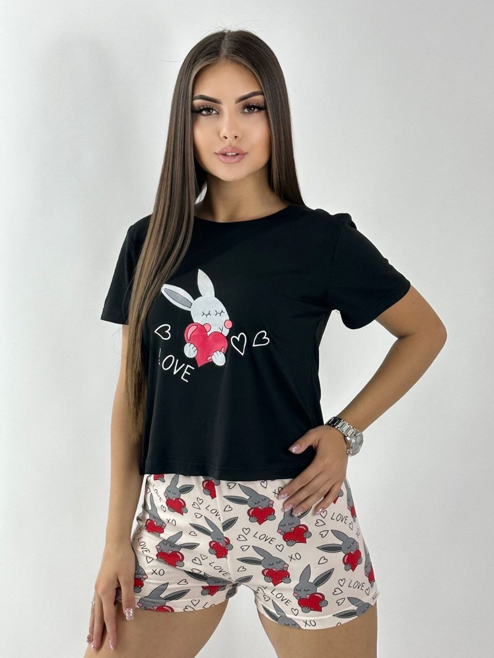 Пижама шорты и футболка В0030