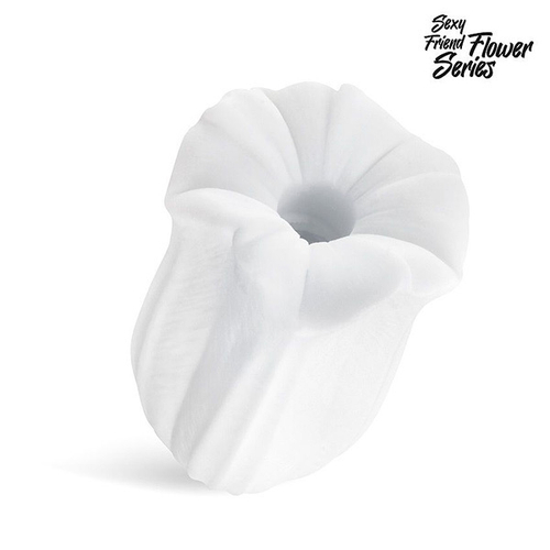 Белый нереалистичный мастурбатор 15см в форме бутона цветка Bior Toys Sexy Friend Flower Datura SF-70281