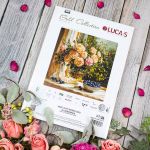 Набор для вышивания нитками Luca-S B719, Ваза с розами и черникой, 35х35см