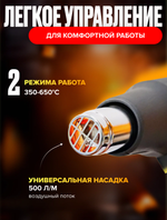 Строительный фен Hitman QR-85B1, 2000 Вт черный 4 насадки в комплекте